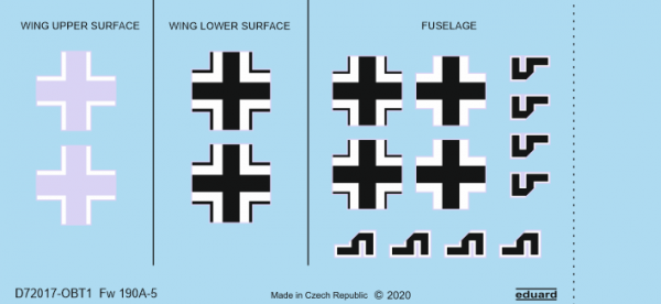 Eduard D72017 Fw 190A-5 national insignia EDUARD 1/72