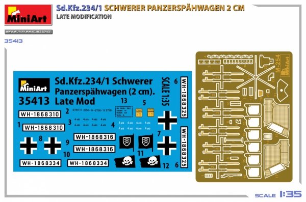 MiniArt 35413 Sd.Kfz.234/1 Schwerer Panzerspähwagen (2 cm). Late Mod 1/35