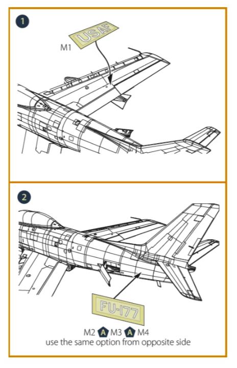 Clear Prop! CPA48068 F-86A pre-cut patterns for numbers and letteringpainting mask on &quot;yellow kabuki paper&quot; for CP4824 kit 1/48