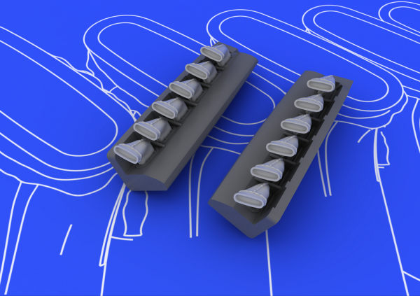 Eduard 648099 Spitfire exhaust stacks fishtail 1/48 (Eduard)