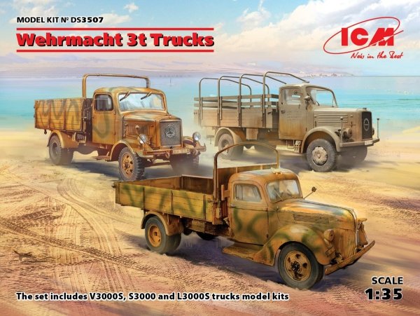 ICM DS3507 Wehrmacht 3t Trucks (V3000S, KHD S3000, L3000S) 1/35