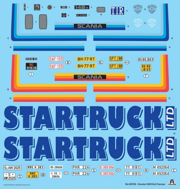 Italeri 90762 Scania 142H 6x2 Canvas 1/24