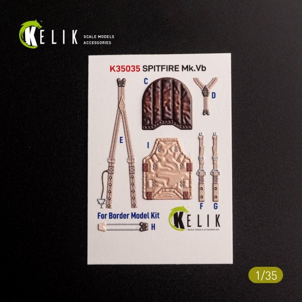 KELIK K35035 Spitfire Mk.VB - interior 3D decals for Border Models kit 1/35