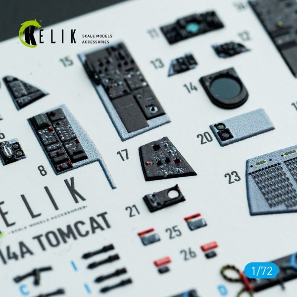 Kelik K72217 F-14A Tomcat - interior 3D decals for HobbyBoss kit (1/72)