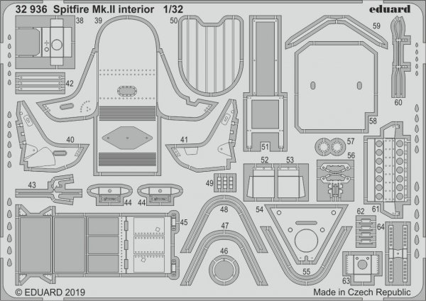 Eduard 32936 Spitfire Mk. II interior REVELL 1/32