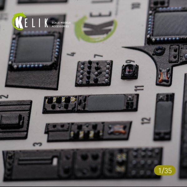KELIK K35026 AH-64D Apache interior 3D decals for Meng kit 1/35