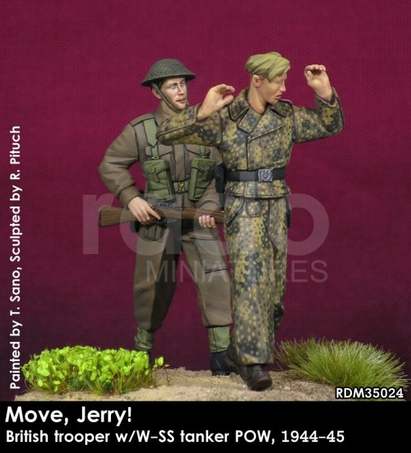 RADO Miniatures RDM35024 British trooper w/W-SS tanker POW, (1944-45) 1/35