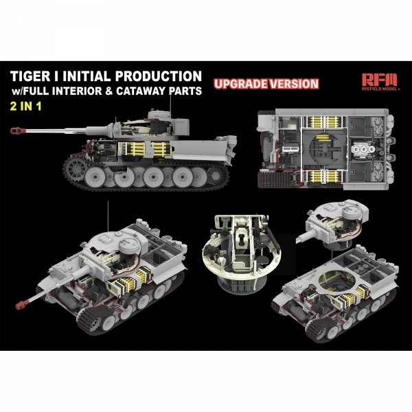 Rye Field Model 5131 Tiger I Initial Production Early 1943 w/ Full Interior Updated Version 1/35