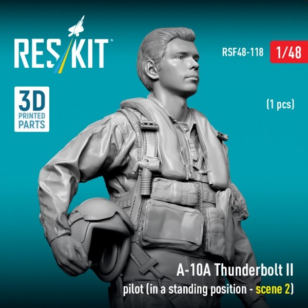 RESKIT RSF48-0118 A-10A Thunderbolt II pilot (in a standing position - scene 2) (1 pcs) (3D Printed) (1/48)