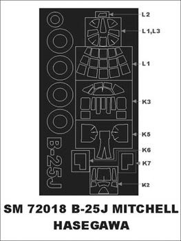 Montex SM72018 B-25J Mitchell HASEGAWA