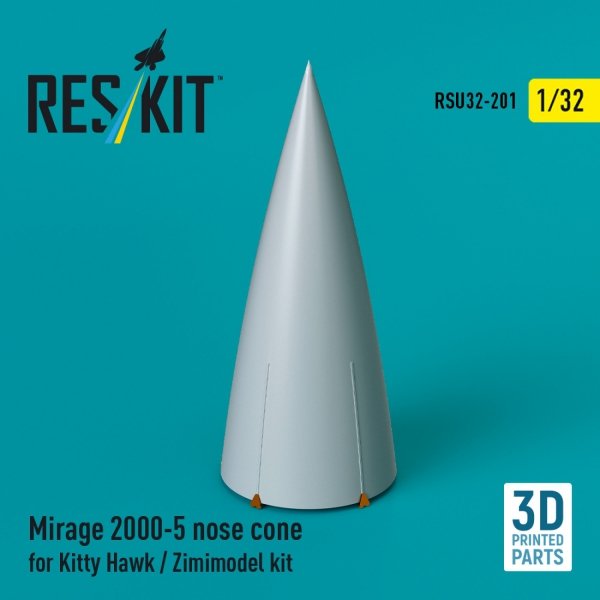 RESKIT RSU32-0201 Mirage 2000-5 nose cone for Kitty Hawk / Zimimodel kit (3D Printed) 1/32