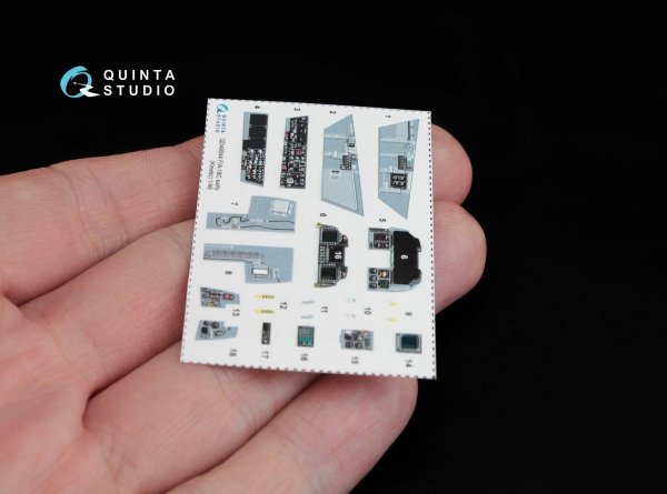 Quinta Studio QD48044 F/A-18C (early) 3D-Printed &amp; coloured Interior on decal paper (for Kinetic) 1/48