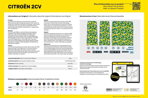 Heller 56765 STARTER KIT Citroën 2CV 1/24