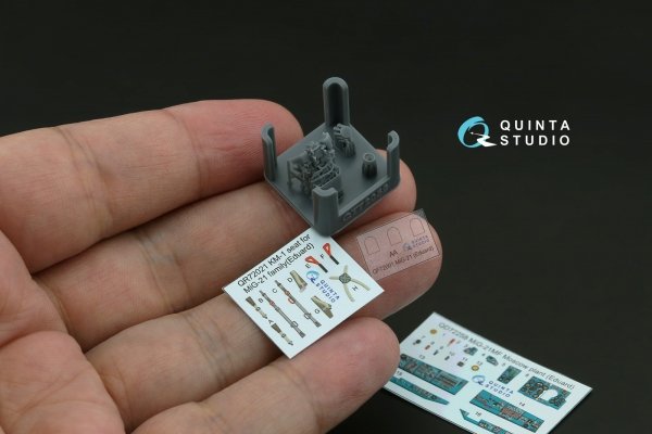 Quinta Studio QD+72258 MiG-21MF (Moscow plant) 3D-Printed &amp; coloured Interior on decal paper (Eduard) (with 3D-printed resin parts) 1/72