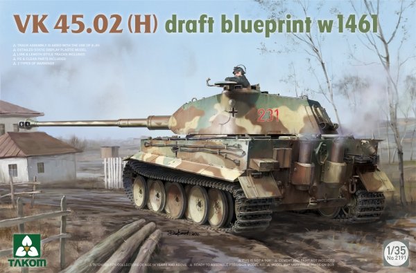 Takom 2191 VK45.02(H) Draft Blueprint w1461 1/35