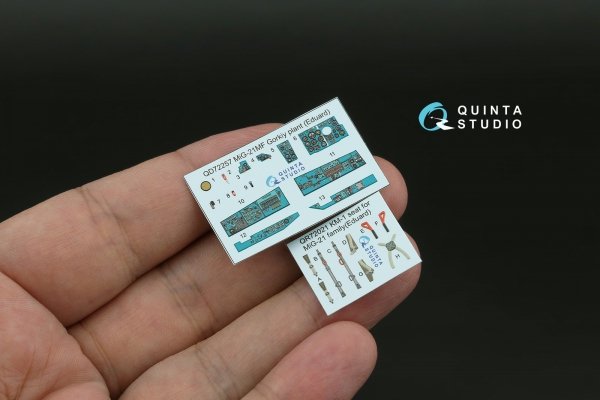 Quinta Studio QD72257 MiG-21MF (Gorkiy plant) 3D-Printed &amp; coloured Interior on decal paper (Eduard) 1/72
