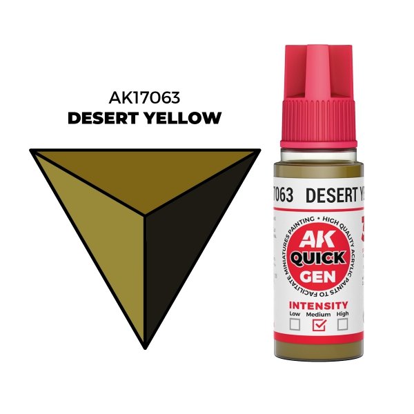 AK Interactive AK17063 DESERT YELLOW – QUICK GEN COLOR 18ml