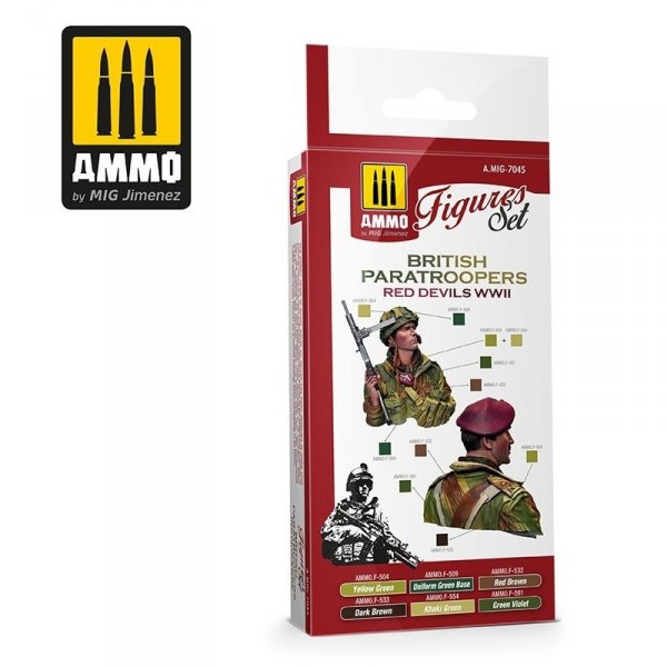 AMMO of Mig Jimenez 7045 British Paratroopers Red Devils WWII Set 6x17ml