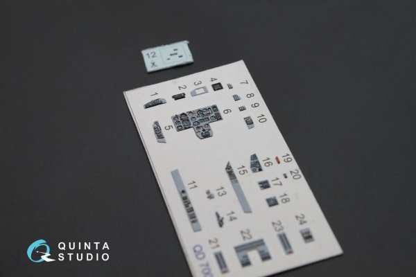 Quinta Studio QD72002 MiG-29 9-13 3D-Printed &amp; coloured Interior on decal paper for 7278 Zvezda kit 1/72