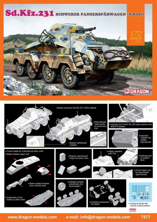 Dragon 7577 Sd.Kfz.231 schwerer Panzerspahwagen 1/72