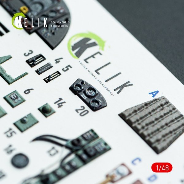 Kelik K48138 Bristol Beaufighter Mk.VI - interior 3D decals for Tamiya kit (1/48)