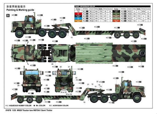 Trumpeter 01078 M920 Tractor tow with M870A1 semitrailer 1/35