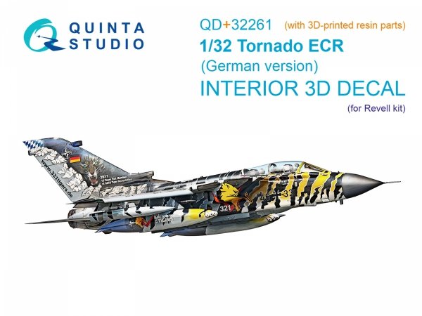 Quinta Studio QD+32261 Tornado ECR German 3D-Printed &amp; coloured Interior on decal paper (Revell) (with 3D-printed resin parts) 1/32