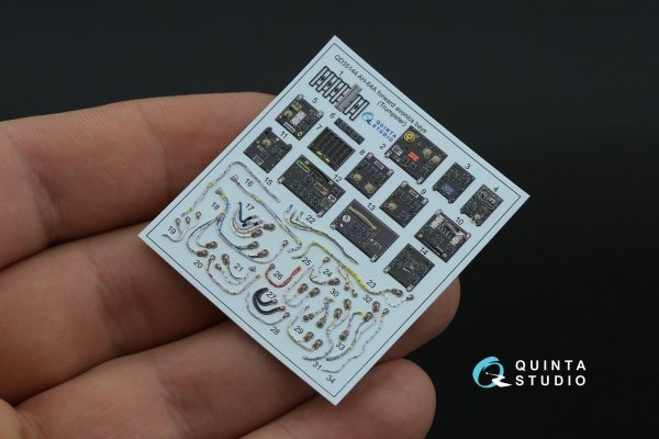 Quinta Studio QD+35144 AH-64A forward avionics bays 3D-Printed &amp; coloured Interior on decal paper (Trumpeter) (with 3D-printed resin parts) 1/35