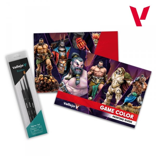 Vallejo 72182 Inspiration Color Set (User Guide )( 3 Synthetic Brushes ) - Game Color 48x18ml 