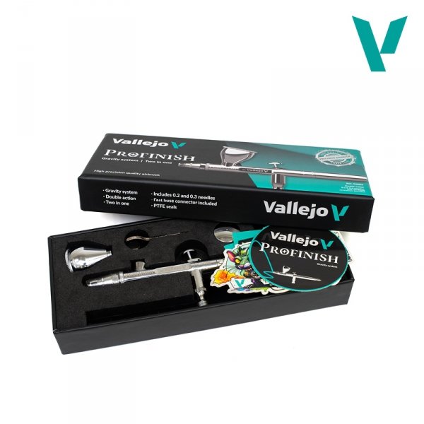 Vallejo 90002 Profinish - Aerograf Gravity System 2 in 1 - 0.2 / 0.3