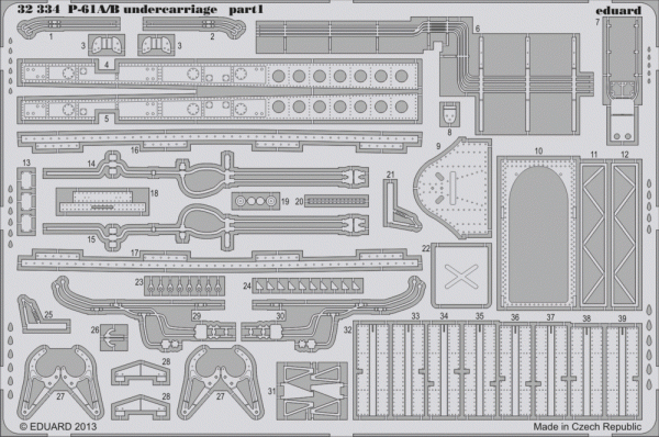 Eduard 32334 P-61A/ B undercarriage 1/32 Hobby Boss