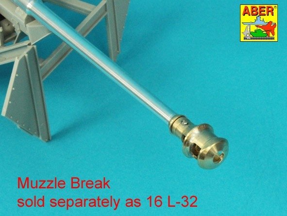 Aber 16l-32 Late muzzle brake for barrels in / późny hamulec do luf używanych w: PzKpfw. IV, Ausf. H: StuG. III, Ausf. G-Late, PaK 40 Middle 1/16