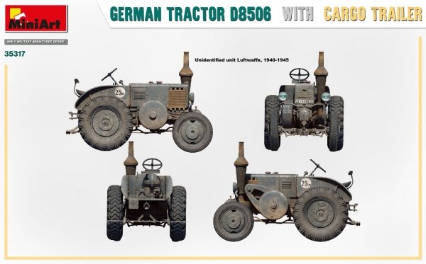 MiniArt 35317 GERMAN TRACTOR D8506 WITH CARGO TRAILER 1/35