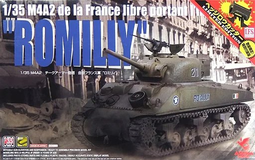Asuka 35-037 M4A2 de la France Libre Portant l'Inscription "Romilly" 1/35