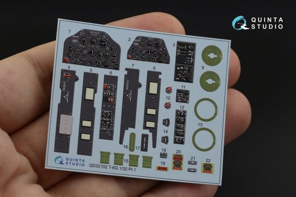 Quinta Studio QD32102 T-6G 3D-Printed coloured Interior on decal paper (Kitty Hawk) 1/32