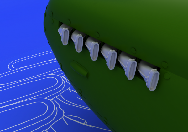 Eduard 648099 Spitfire exhaust stacks fishtail 1/48 (Eduard)