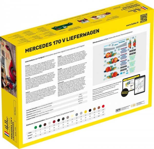 Heller 56736 Mercedes 170 V Lieferwagen - Starter Kit 1/24