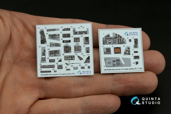 Quinta Studio QD48368 Buccaneer S.2 early 3D-Printed &amp; coloured Interior on decal paper (Airfix) 1/48