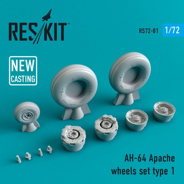 RESKIT RS72-0081 AH-64 &quot;APACHE&quot; WHEELS SET TYPE 1 1/72