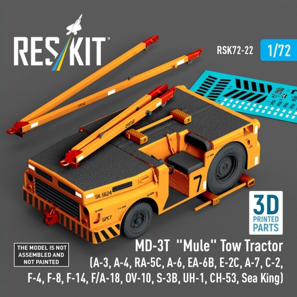 RESKIT RSK72-0022 MD-3T "Mule" Tow Tractor (3D Printed model kit) 1/72