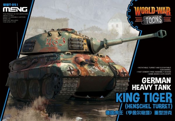 Meng Model WWT-021 World War Toons King Tiger (Henschel Turret) German Heavy Tank