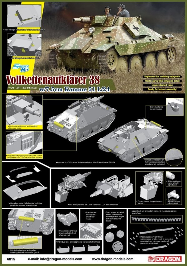 Dragon 6815 Vollkettenaufklaerer 38 w/7.5cm Kanone 51 L/24 1/35