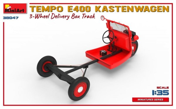 MiniArt 38047 TEMPO E400 KASTENWAGEN 3-WHEEL DELIVERY BOX TRACK 1/35