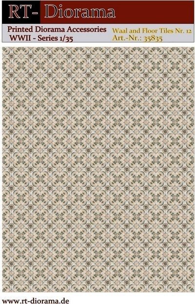 RT-Diorama 35835 Printed Accessories: Wall and Floor Tiles Nr.12 1/35
