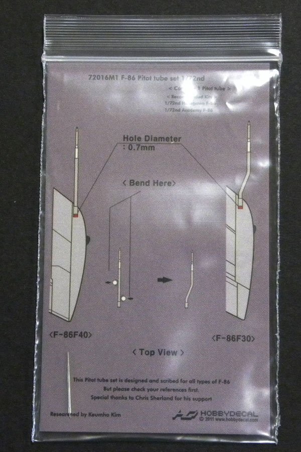 HobbyDecal MT72016V1 F-86 Pitot tube set 1/72