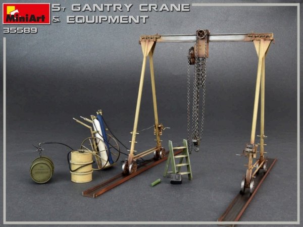MiniArt 35589 5 TON GANTRY CRANE &amp; EQUIPMENT 1/35