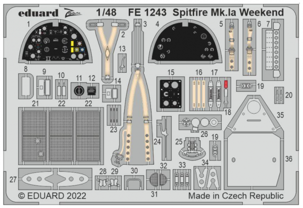 Eduard FE1243 Spitfire Mk.Ia Weekend EDUARD 1/48