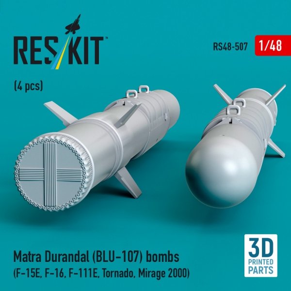 RESKIT RS48-0507 Matra Durandal (BLU-107) bombs (4 pcs) (3D Printed) 1/48