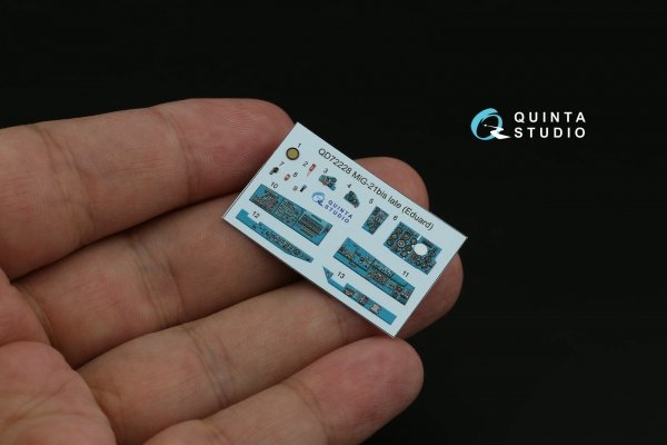 Quinta Studio QD72228 MiG-21bis late 3D-Printed &amp; coloured Interior on decal paper ( Eduard ) 1/72