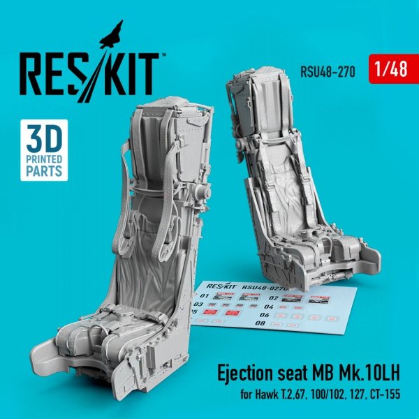 RESKIT RSU48-0270 EJECTION SEAT MB MK.10LH FOR HAWK T.2,67,100/102,127,CT-155 (3D PRINTED) 1/48